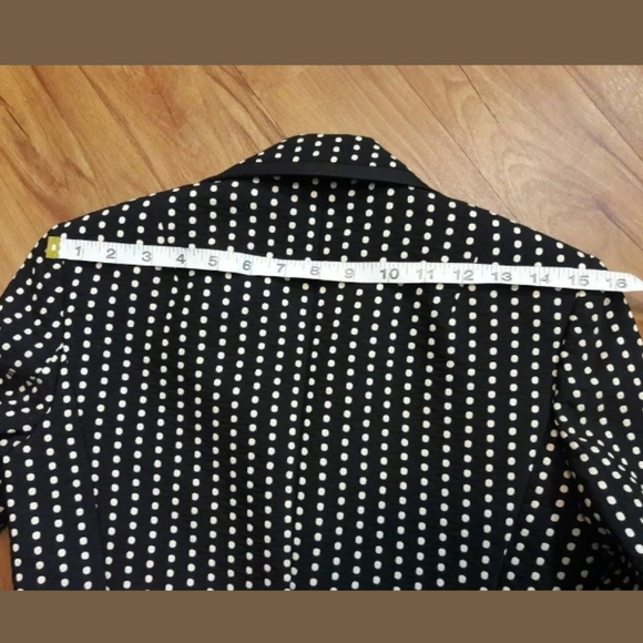 🚨PRICE DROP ALERT! Talbots Stretch Size 0 Jacket Black Tan Polka Dot - Picture 6 of 9